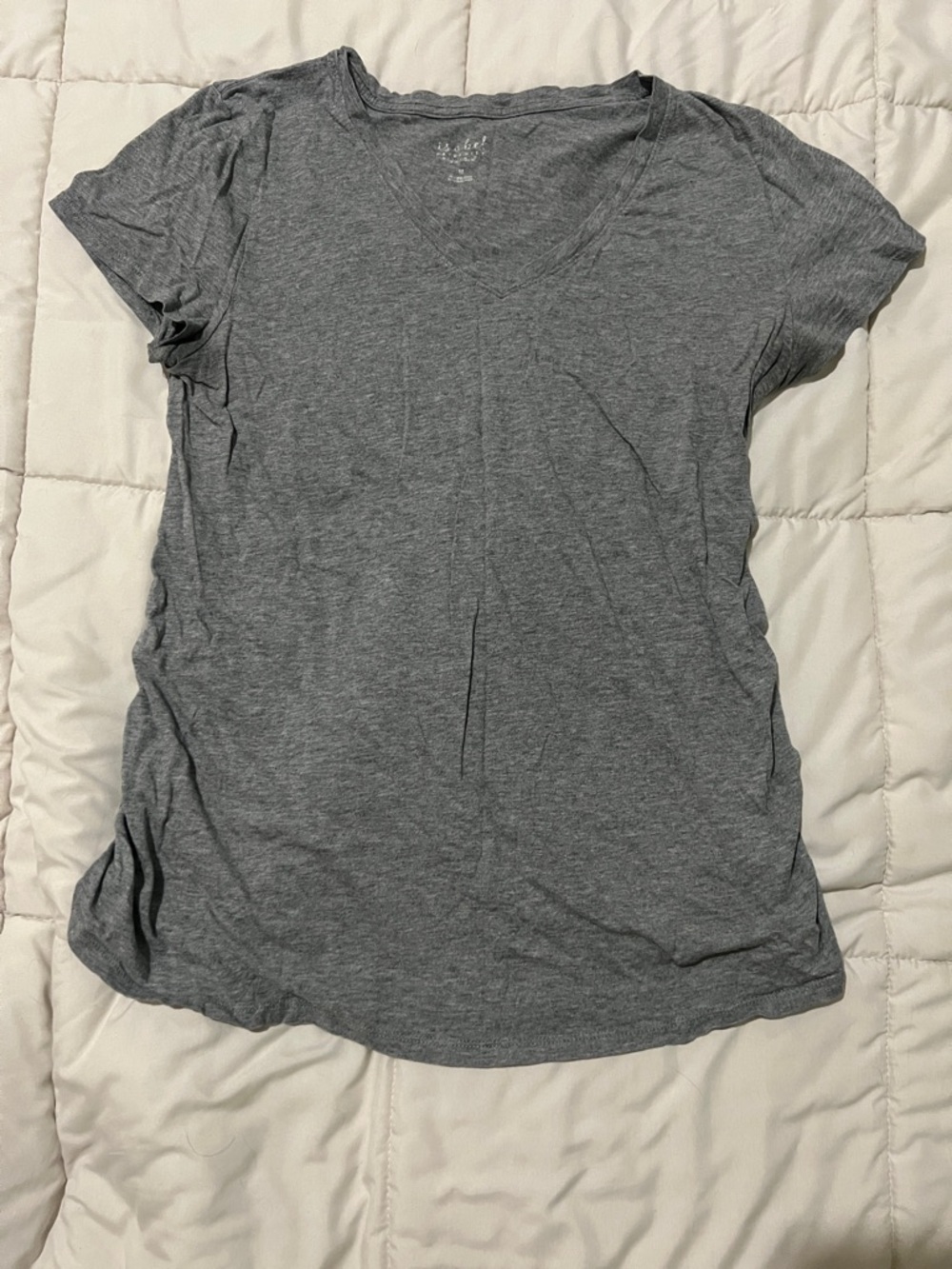 Classic Women's Maternity V-Neck Tee - Gray